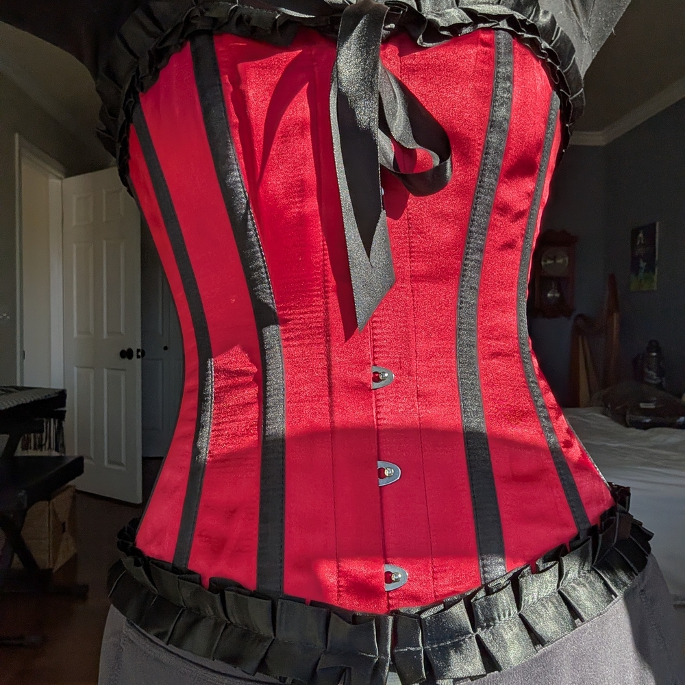 Red Satin Steel Bone Corset